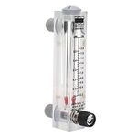 LANTRO JS Water Flow Meter, Glass 1/4" Thread Flowmeter with Control Valve 0.05-0.5GPM/0.2-2LPM LZM-15T