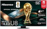 Hisense 55" U8 Series ULED Mini-LED 4K UHD Smart Google TV (55U8QG) - QLED, Native 165Hz, VRR 288, Up to LD5600, 5000 Nits, HDR10+, Dolby Vision IQ · Atmos, IMAX Enhanced, 4.1.2 Ch Audio