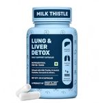 What's Up Wellness Lung & Liver Detox Supplement for Fatty Liver, Capsules with Milk Thistle, 600mg NAC Supplement & Curcumin | Supports Lung Health, 30 Capsules