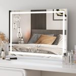 YOURLITE Hollywood Vanity Mirror with Lights, 70×55cm Lighted Makeup Mirror with Dimmable LED light, 3 Lighting Modes, Touch Control, USB Charging Port, Tabletop and Wall Mounted Hollywood Mirror