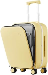 mixi Luggage Suitcase with Spinner Wheels, Travel Luggage Aluminum Frame PC Hardside with TSA Lock & Cover, Lark Yellow, 20-inch