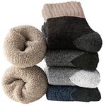 Josnown 5 Pairs Thermal Socks for Men, Thick Winter Boot Socks Warm Wool Socks, UK 6-11