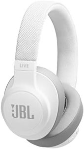 JBL Live 500BT, Wireless Over Ear Headphones with Mic, Signature Sound, Vibrant Colors with Fabric Headband, Dual Pairing, AUX, Ambient Aware & Talk Thru, Built-in Alexa & Google Assistant (White)