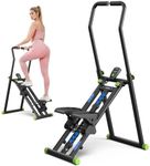 MERACH Stair Stepper 9-Level Resistance Stairmaster, Upgrade High-Efficiency Steppers for Exercise at Home, Compact Folding Cardio Stair Climber with Extended Pedals, Black & Green