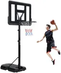 Basketball Hoop Outdoor, 7.5-10ft Adjustable Height Goal, Portable Goal System w/Shock Absorbent Rim for Kids Youth and Adults in Backyard/Driveway/Indoor, 44 Inch Shatterproof Backboard 3+