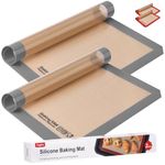 Silicone Baking Mat, Sopito 2pcs Baking Mat Non Stick 16.5"x11" Silicone Baking Sheets Heat Resistant 250°C/480°F Pastry Mat, Grey