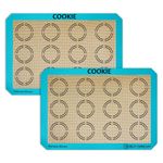 GUYDREMAT 2PCs Silicone Baking Mat with Measurements for Cookies - 16 1/2” x 11 5/8” - Reusable Premium Food Grade Silicone Cookie Sheets - Heat Resistant Silicone Oven Mat