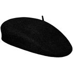 TOSKATOK Classic Plain French Style Beret Fashion Stylish Cap Hat Wool Chic Parisian Modern Artist Painter Hat Black