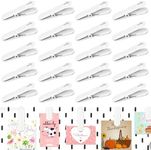 Elesunory 20 Pcs Pegboard Accessories Clips, White Pegboard Clips Metal Pegboard Photo Clip, Pegboard Clips for Hanging Photos, Wall Organize Storage Kitchen Bathroom Living Room Office