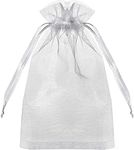 100PCS Sheer Organza Bags, White We