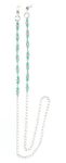 Heddz Lightweight Acrylic Beads Small Silver Filigree Pastel Spectacle Chain For Women Chain Lanyard String for Eyewear Frames, Specs, Reading Glasses, Sunglasses, Goggles and Eyeglasses (Turquoise)