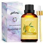 yethious Lemon Essential Oil 100% Pure & Natural Organic Lemon Essential Oil For Diffuser & Aromatherapy, Cleaning, Skin Care Lemon Oil - 3.38 FL OZ