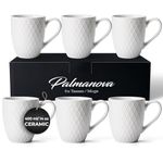 MIAMIO – 6 x 400 ml – Coffee Mug Set/Mug - Modern Ceramic Mug Matt - Coffee Mug Large - Palmanova Collection (White)