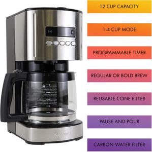 Kenmore 12-Cup Drip Coffee Maker – Programmable Brew Machine
