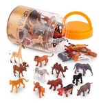 Terra by Battat - 60 Wild Animals - Assorted Miniature, lion, tiger, zebra, hippo, elephant, moose, camel and more, figurines for kids 3 Years + (60 Pc), 2"