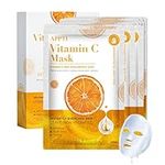 Sheet Mask, Vitamin C Face Masks, 10Pcs Face Masks Skincare, Hydrating Face Mask with Hyaluronic Acid, Face Masks Beauty, Anti-aging Face Mask Set, Anti Dark Spots Sheet Masks for All Skin.