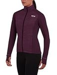 TCA Women's Excel Runner All-Season Reflective Hooded Thermal Water Repellent Packable Running Training Jacket with Pockets - Prune Purple, M