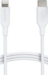 Amazon Basics USB-C to Lightning Cable Cord, MFi Certified Charger for Apple iPhone 14 13 12 11 X Xs Pro, Pro Max, Plus, iPad, White, 0.9 M