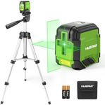 Huepar Laser Level Self Leveling with 360° Adjust Tripod, Indoor Brighter Green Cross Line for Leveling The Floor, Picture Hanging, Wall Painting, Cabinet, Light Installation etc.