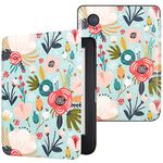 DMLuna Case for Kobo Clara BW (Model N365) / Clara Colour (Model N367) / Clara 2E 6", Ultra Slim Lightweight Folio Premium PU Leather Protective Cover with Auto Sleep/Wake Function, Hill Flower