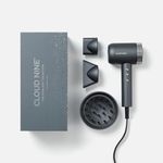 CLOUD NINE The Airshot Pro Hair Dryer Starlight Collection Grey | Powerful Salon Self Clean Mode Long Lasting Temperature Control | Eco Precision Motor Magnetic Diffuser | 1600W Lightweight & Portable