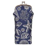 Signare Tapestry Glasses Case for Women Eyeglass Case with Fashion Pattern Design (Sea Shell, GPCH-SHELL)