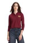 U.S. POLO ASSN. Women's Gold Crest Slim Polo Shirt (UWAW23TSH019_Red_L)