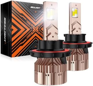 SEALIGHT H13/9008 Bulbs 84,000LM 900% Brightness Light Bulbs, 6000K Cool White Bulbs with 25000RPM Fan, Plug and Play ATV/UTV, 10-Year Extended Lifespan IP68 Waterproof, Pack of 2