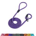 Loutep Slip Lead For Dogs-1.25m Long Rope Dog Leash With Reflective Stitching Slip On With No Collar Or Harness Needed Anti-Choke Dog Slip Lead Ideal For Small Puppy Large Medium Dogs Training