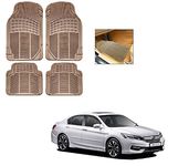 Auto Addict Rubber Mats Car Foot Mats (Beige,Set of 4Pcs) for Honda Accord