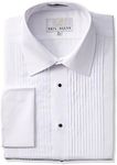 Tuxedo Shirt By Neil Allyn - 100% Cotton with Laydown Collar and French Cuffs (White, 17.5-34/35)