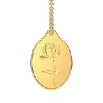 Malabar Gold & Diamonds 24K Gold Coins 3 grams | Gold Coin Pendant 24k 999 | Gold Coin cum Pendant for Birthday, Wedding, Dusshera & Diwali Gift | Rose Impression