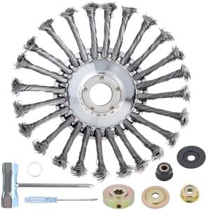 10 Inch Heavy Duty Steel Wire Grass Trimmer Head, Universal Wire Weed Eater Head, Metal Weed Wacker Replacement Attachment,removes moss, rust & weeds for pavement gaps, concrete driveway hard surfaces
