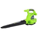 Greenworks 12 Amp 235MPH Variable Speed Corded Blower/Vac includes Metal Repeller, 24072