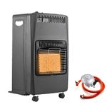 Gas Heater Indoor Portable Foldable Calor Heating Cabinet with 3 Heat Settings Hose Clips Regulator for Home Office Garage Workshop GH-ZRA-18
