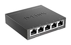 D-Link 5 Port Gigabit Unmanaged Metal Desktop Switch, Plug and play, QoS, Cable Diagnostics, Fanless design, Rugged Metal Housing, IEEE 802.3az Energy-Efficient Ethernet (EEE) (DGS-105)