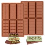 Fimary Chocolate Bar Mold - Non-Stick Chocolate Molds, Food Grade Silicone Deep Chocolate Bar Mold for Milk Chocolate Bar,Dubai Chocolate Bar Pistachio - Set of 2