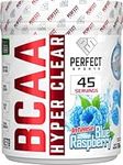 PERFECT Sports BCAA Hyper Clear, 5g Vegan BCAAs, Sugar-FREE, Zero Carbs, Gluten Free, Keto-Approved, Intra Workout, Post Workout for Endurance & Recovery - Intense Blue Raspberry (45 Servings, 306g)