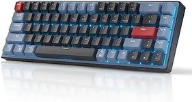 60% Mechanical Gaming Keyboard, 68 Keys Compact Blue LED Backlit Gaming Keyboard, MageGee SKY68 Wired Ergonomic Mini Office Keyboard for Windows PC Gamer (Red Switch, Blue & Black)