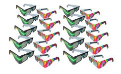 Rob's Super Happy Fun Store Fireworks Diffraction Glasses - 20-Pack Rave Wave/Trippy Tie-Dye Glasses