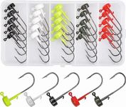 Ned Rig Jig Heads Kit, 25pcs Finesse Mushroo Shroom Jig Hooks for Soft Lures Bass Crappie Jig Heads Fishing Hooks for Freshwater Saltwater, 5 Color 5 Size