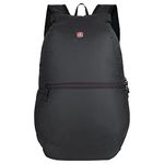 WENGER Packable Backpack in Black, 25L, blend of style & function, Swiss designed (611882)