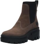 Timberland Women's Everleigh Mid Fashion Boot, Medium Brown Nubuck, 8 Wide