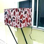 Stylista Window ac Cover 1 ton Waterproof & Dustproof PVC Ditzy Pattern offwhite base