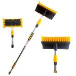 Water Flow Extendable Car Wash Brush with Telescopic Handle, 2 Section Pole - 2m Extendable Soft Bristles, Car Cleaning Kit with Built-In Hose for Cars, Vans, Lorries, and Caravans, Lightweight