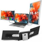 15.6" Laptop Screen Extender, 1080P FHD Laptop Monitor Extender with 120% sRGB, 235°Rotation Detachable Dual Monitor, Plug & Play, Triple Screen Compatible with Windows, Mac, Chrome