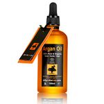 Pure Argan Oil 100ml. 100% Pure and EcoCert Certified Organic. For Face, Body, Hair and Nails. Cold-Pressed, Premium Quality, Moroccan Oil.