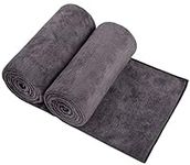 Orighty Bath Towel Set Pack of 2 - Soft Feel Grey Bath Towel Sets, Highly Absorbent Microfiber Towels for Body, Quick Drying, Microfiber Bath Towels for Sport, Yoga, SPA, Fitness, (27’’ x 54’’)