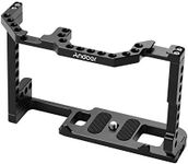 Andoer Camera Cage Aluminum Alloy with Dual Cold Shoe Mount 1/4 Inch Screw Compatible with Canon EOS 90D/80D/70D DSLR Camera