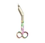 Stainless Steel 5.5 inch Lister Bandage Scissors Multi Colored First Aid Utility First Aid Bandage Scissors (Flower Pattern)